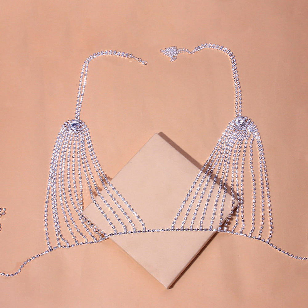 Shining Rhinestone Body Chain – Sexy Chest Jewelry, Wedding Accessory, Festival Outfit Must-Have