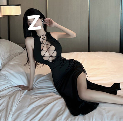 Elegant Chinese-Style A-Line Dress EXCLUSIVE SUPPLY ONLINE – High-Waist Sleeveless Maxi Skirt, Retro Polo Collar Cheongsam, Artistic Vintage Summer Dress 2025