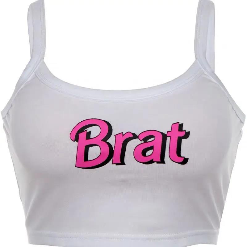 Sexy Brat BDSM Crop Top – Streetwear Slim Fit Top, Edgy Letter Print, Kinky Dom Sub Aesthetic, E-Girl Grunge Hooded Sweatshirt, Summer Fetish Street Style