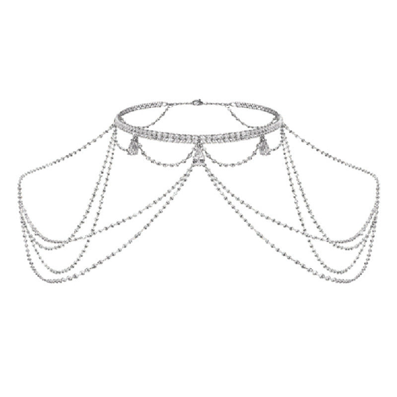 Rhinestone Breast Chain – Elegant European & American Body Jewelry for Special Occasions