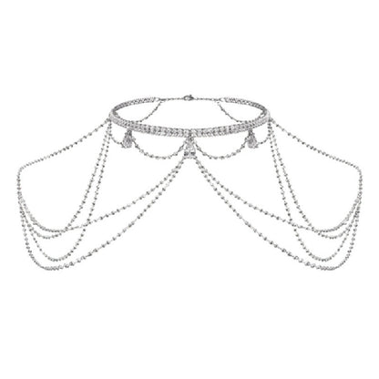 Rhinestone Breast Chain – Elegant European & American Body Jewelry for Special Occasions
