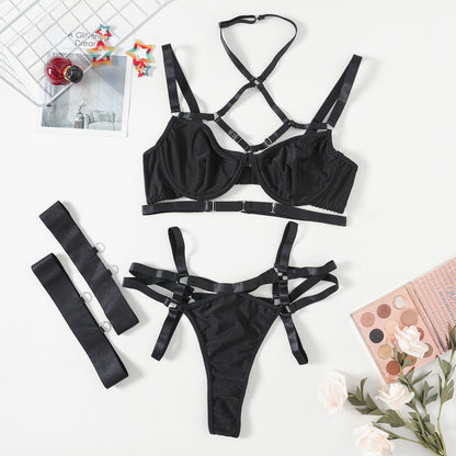 Sexy Ball Queen Role-Play Costume – Erotic Three-Point Lingerie, Fetish Fantasy Outfit, BDSM Dominatrix Set, Seductive Nightwear for Cosplay & Intimate Play