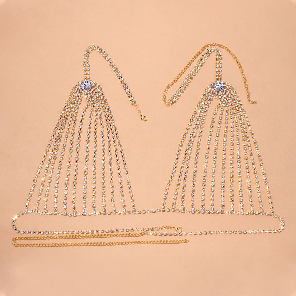 Shining Rhinestone Body Chain – Sexy Chest Jewelry, Wedding Accessory, Festival Outfit Must-Have