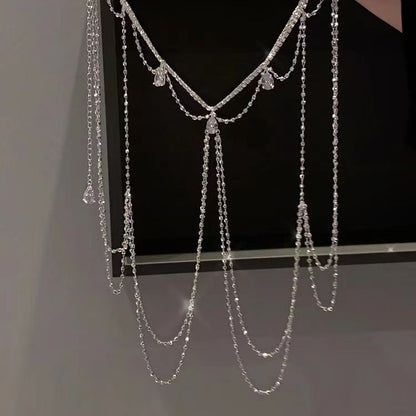 Rhinestone Breast Chain – Elegant European & American Body Jewelry for Special Occasions