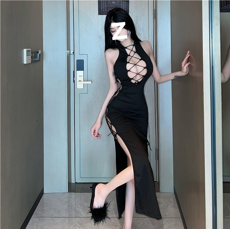 Elegant Chinese-Style A-Line Dress EXCLUSIVE SUPPLY ONLINE – High-Waist Sleeveless Maxi Skirt, Retro Polo Collar Cheongsam, Artistic Vintage Summer Dress 2025